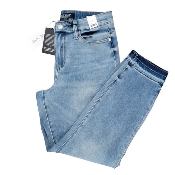 JUDY BLUE Therma Denim Boyfriend Fit High Waist Jeans Womens 3/26 Two Toned - Picture 1 of 16